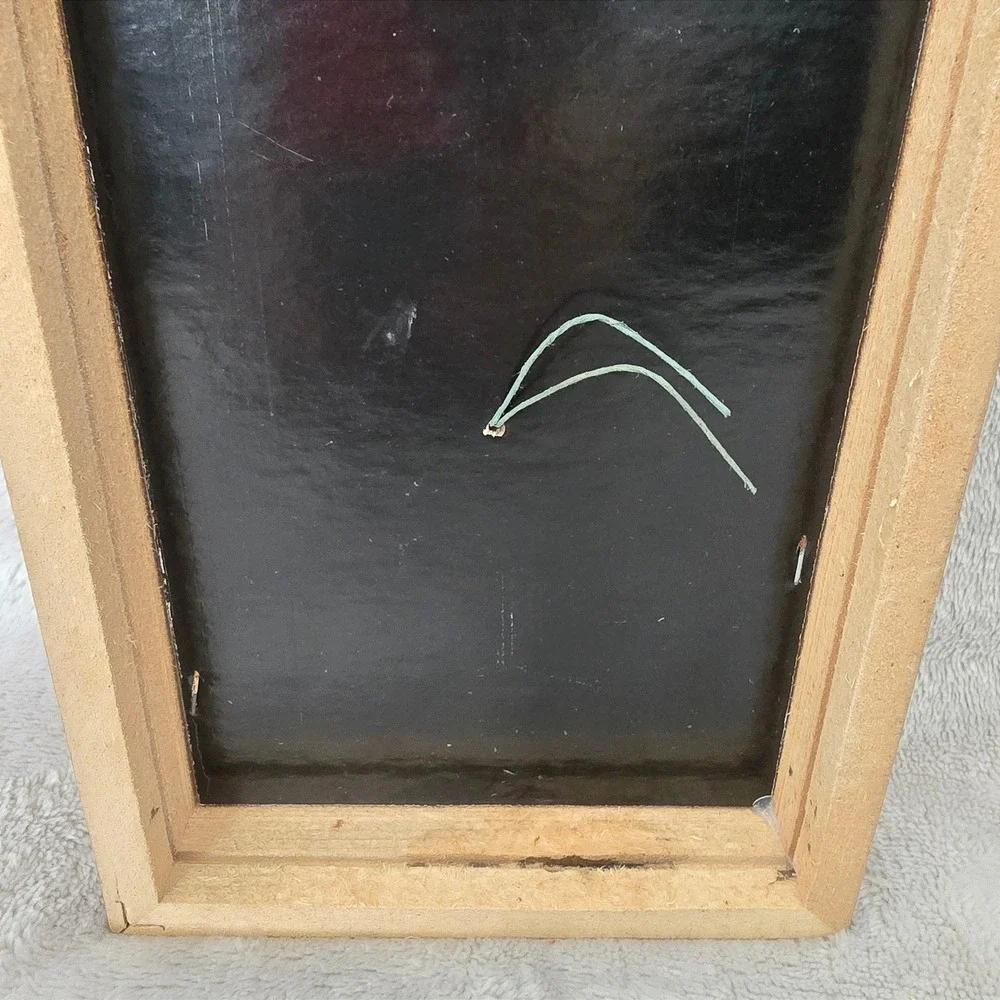 Vintage Ingraham Home Sweet Home Floral Wall Clock Wood Frame USA 12 In